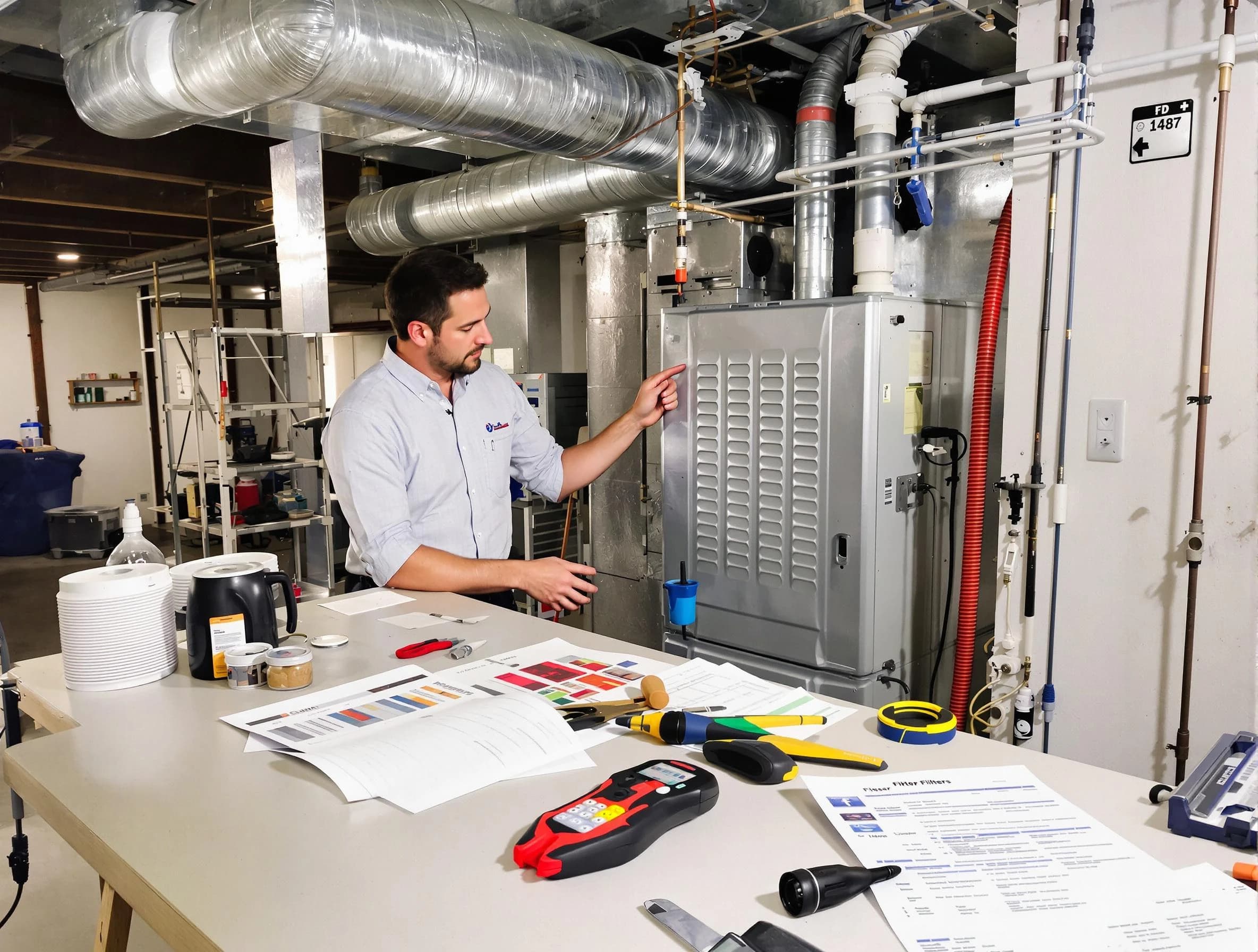 Indio Air Duct Cleaning inspector conducting detailed filter system evaluation using professional diagnostic tools in Indio