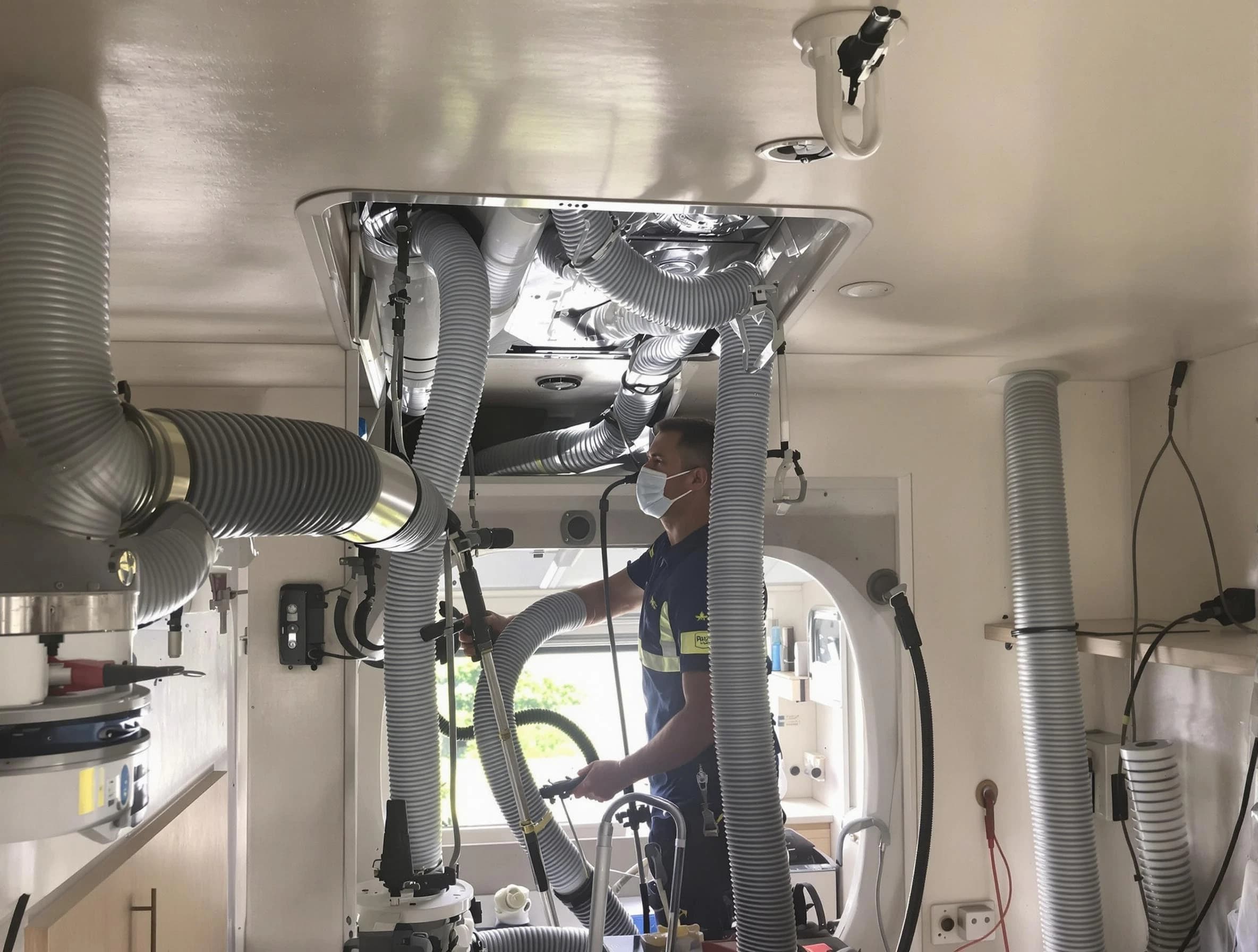 Indio Air Duct Cleaning specialist performing precise mobile home duct cleaning in Indio
