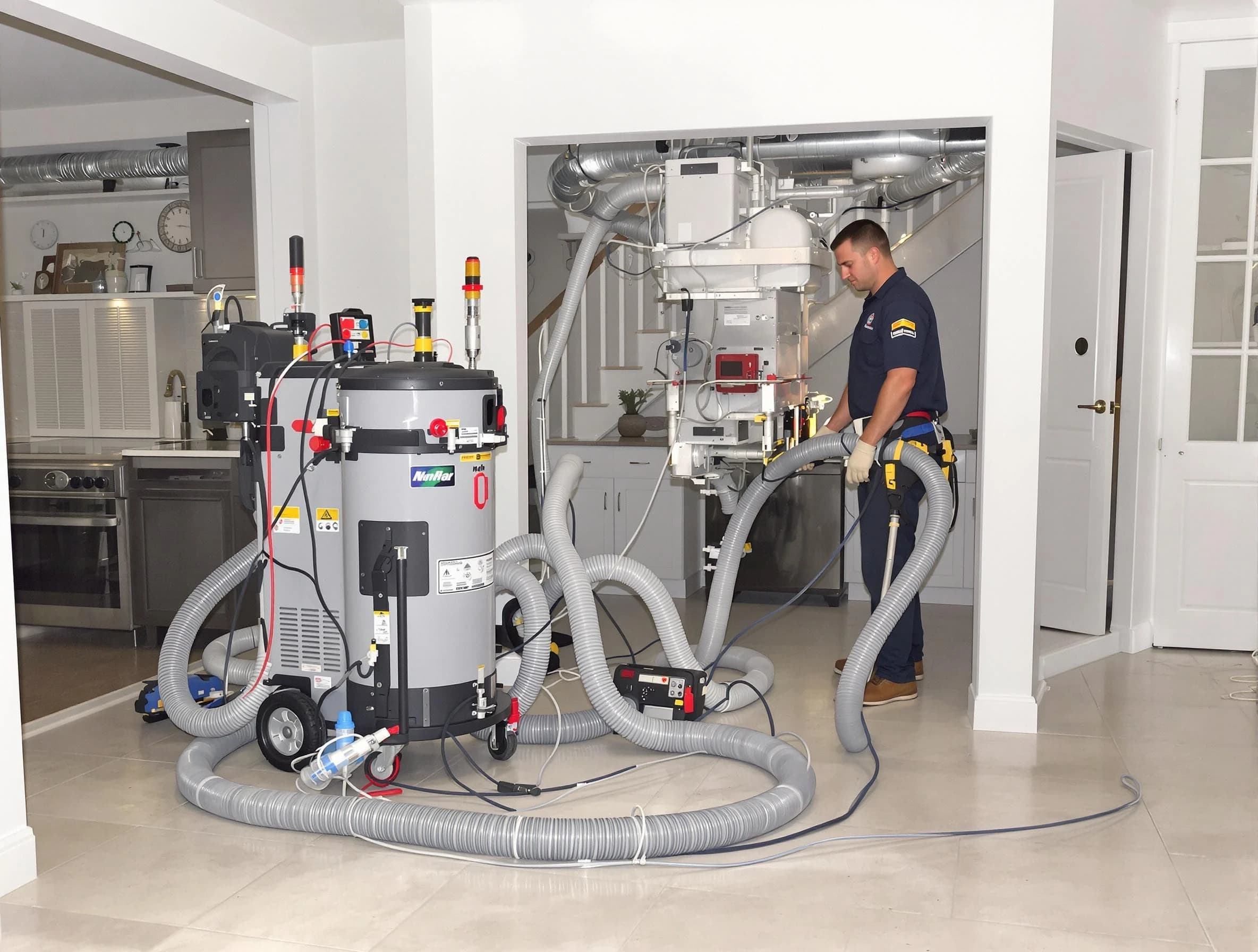 Indio Air Duct Cleaning technician operating negative pressure cleaning equipment for thorough duct maintenance in Indio