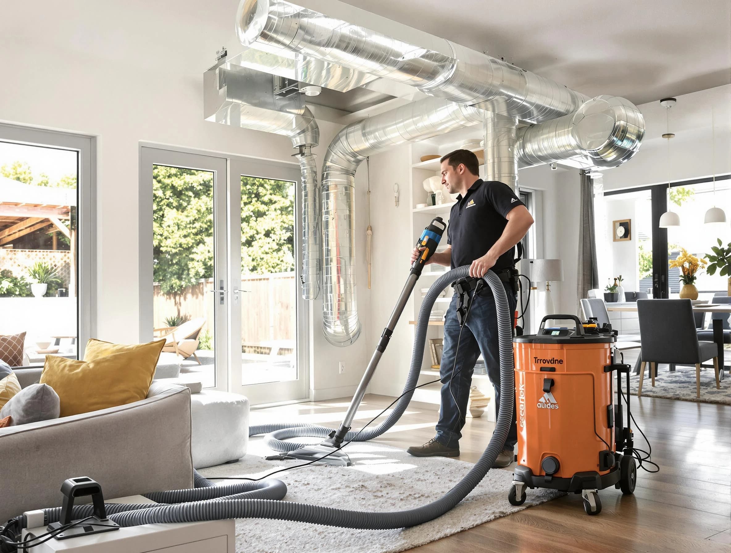 Indio Air Duct Cleaning specialist performing thorough residential duct cleaning using advanced equipment in Indio