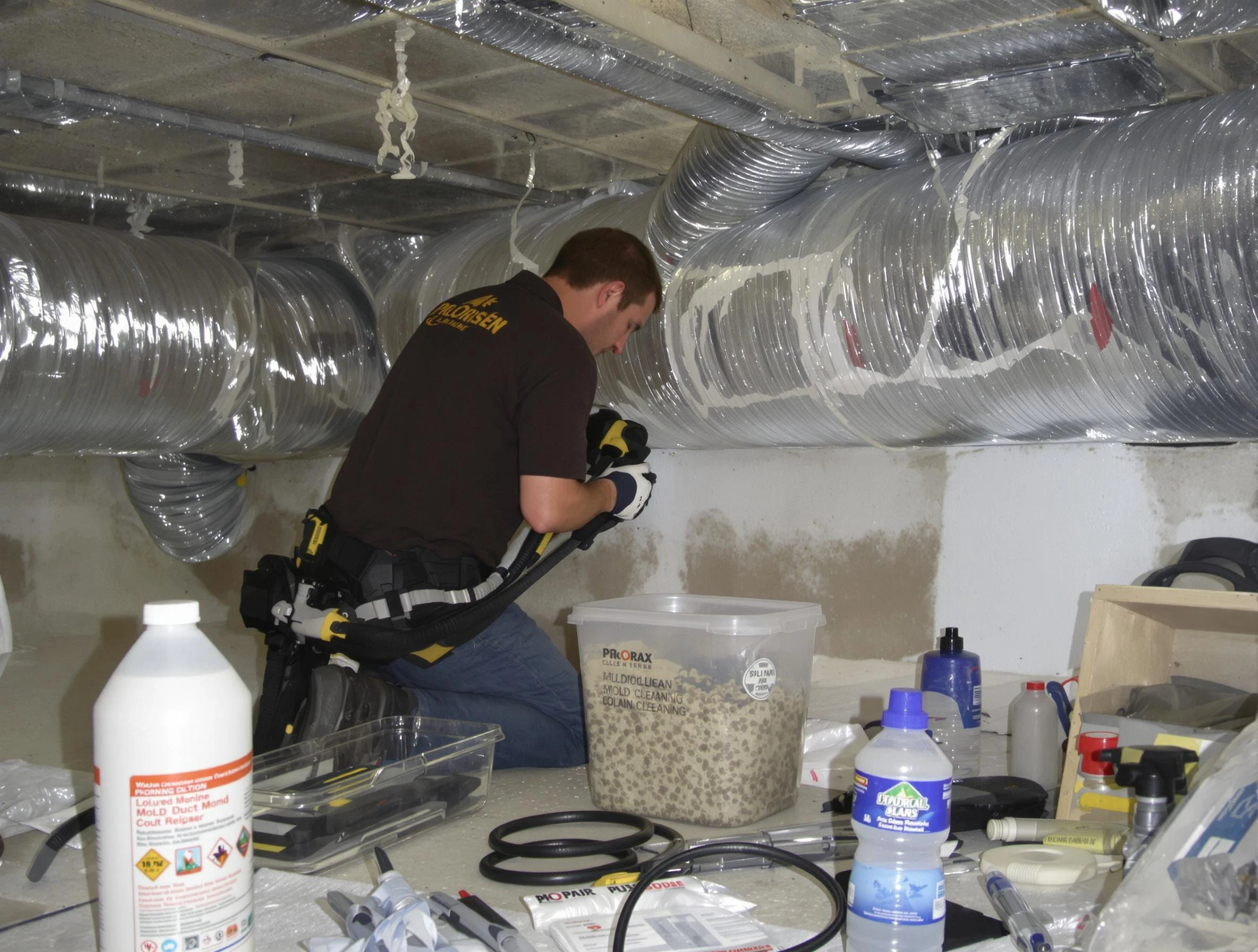 Indio Air Duct Cleaning specialist performing professional mold removal from air ducts in Indio